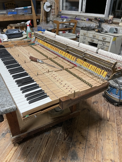 Steinway B action restoration in Hyde Park.